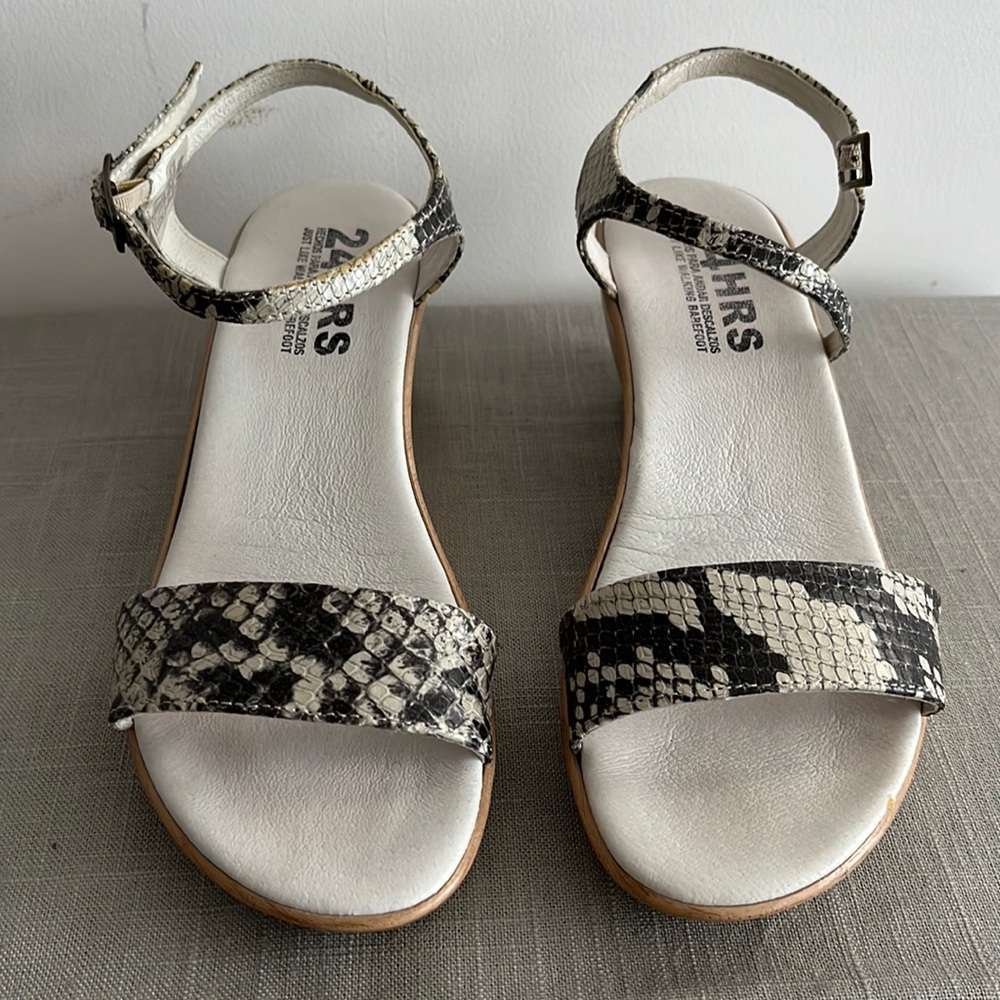 Wedge Sandals. Size 7. Faux snake leather
